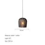 Rattan LED Pendant Lights for Dining Room, Bar, and Bedroom