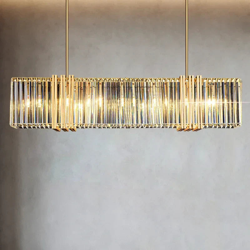 Luxe E14 LED Crystal Pendant Chandelier: Elegant Dining Room Lighting