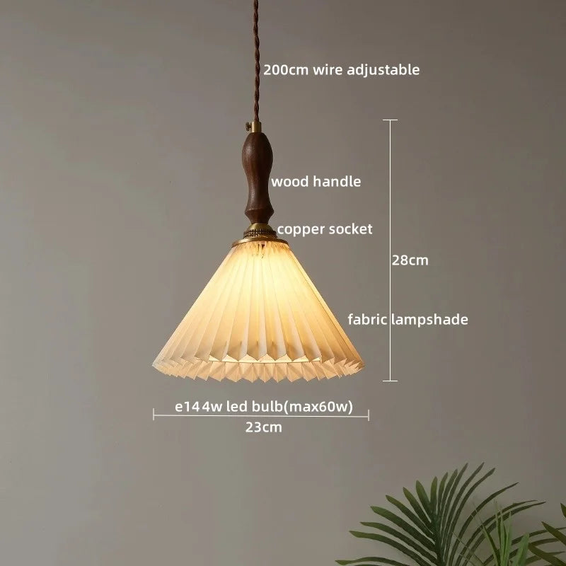 Clear Glass Pendant Lamp Japanese Style LED Hanging Lights
