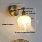 Afralia™ Brass LED Wall Sconce with Pull Chain Switch, Nordic Design