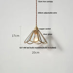 Glass LED Pendant Light Fixture with Copper Socket for Dining Room & Porch