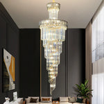 Crystal Chandelier: Elegant Villa Living Room Lighting