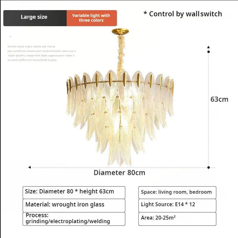Post-Modern Light Luxury Chandelier for Living Room, Dining Room, and Bedroom