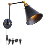 Retro LED Swing Arm Wall Sconce Black Industrial Vintage Lamp
