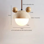 Yellow Travertine Stone LED Pendant Lamp - Vintage Hanging Lighting