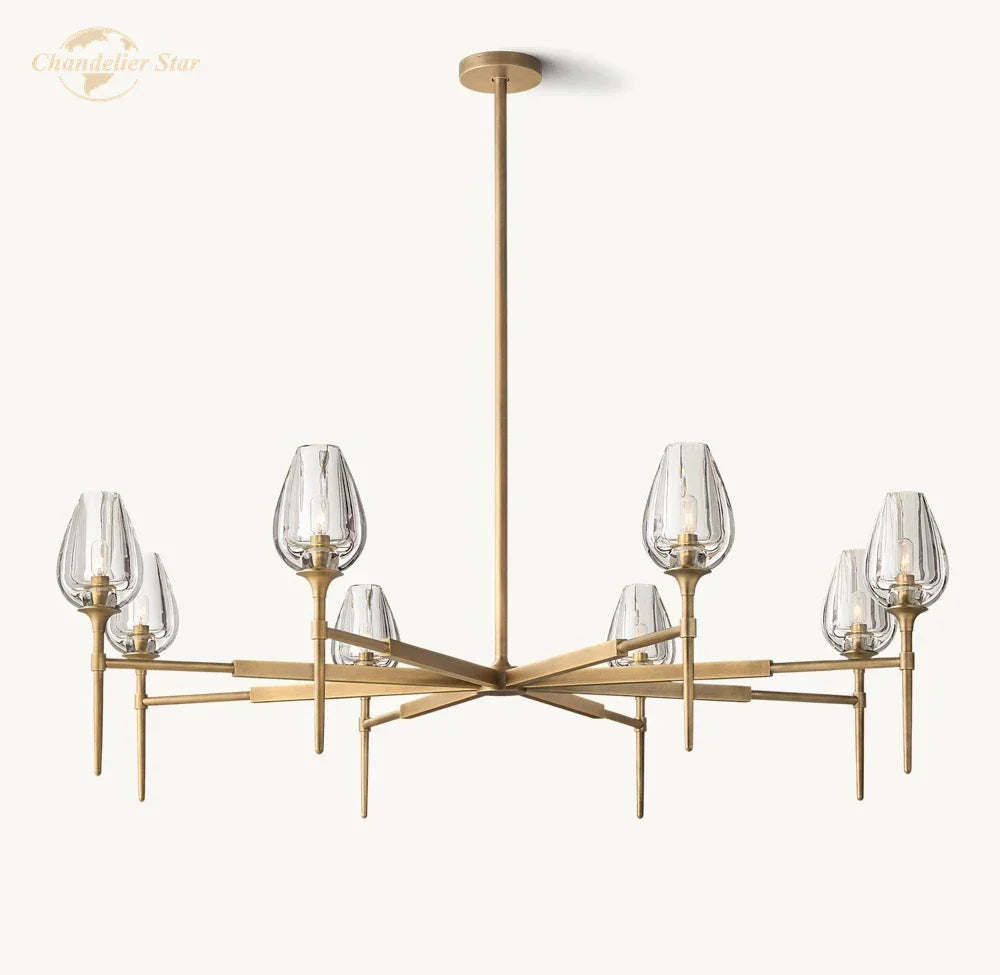 Crystal Tulip Chandelier Pendant Light Living Room Dining Bedroom Luxury Glass Lighting