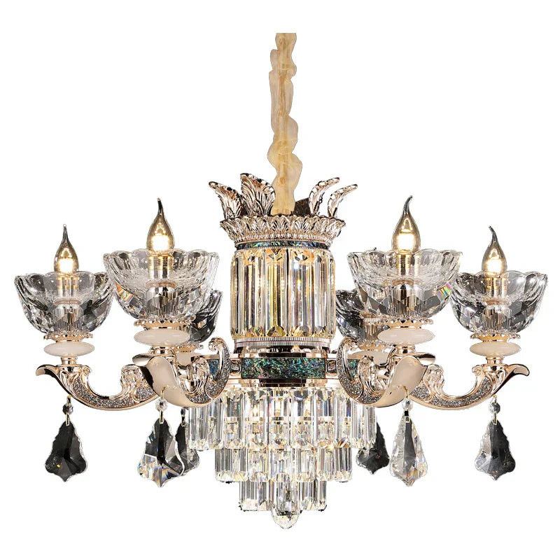 Duplex European Crystal Chandelier for Staircase with Hollow Design