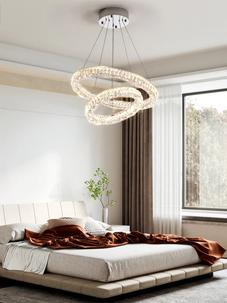 Crystal Chandelier Ring - Elegant Light Luxury for Living Room, Dining Room & Bedroom