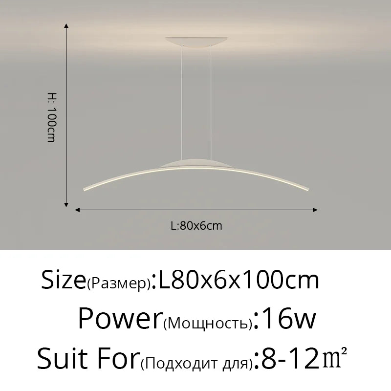 LED Ceiling Pendant Lamp: Minimalist Chandelier, Height Adjustable, Home Decor Solution