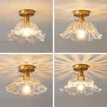 Glass Copper LED Ceiling Light - Simple Art Decorative Chandelier