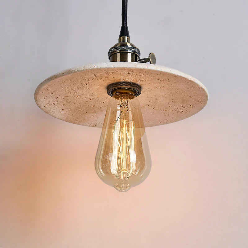 Yellow Travertine Stone Pendant Lights LED Modern Hanging Lamp - Nordic Design