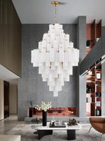 Classic Gray Glass Large Pendant Light - Vintage Lobby Hanglamp Lamparas