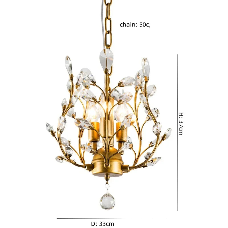 Afralia™ Crystal Chain Pendant Chandelier LED Lights for Indoor Decor