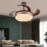 42" Modern Black White LED Ceiling Fan Remote Control Lighting for Dining Room Bedroom