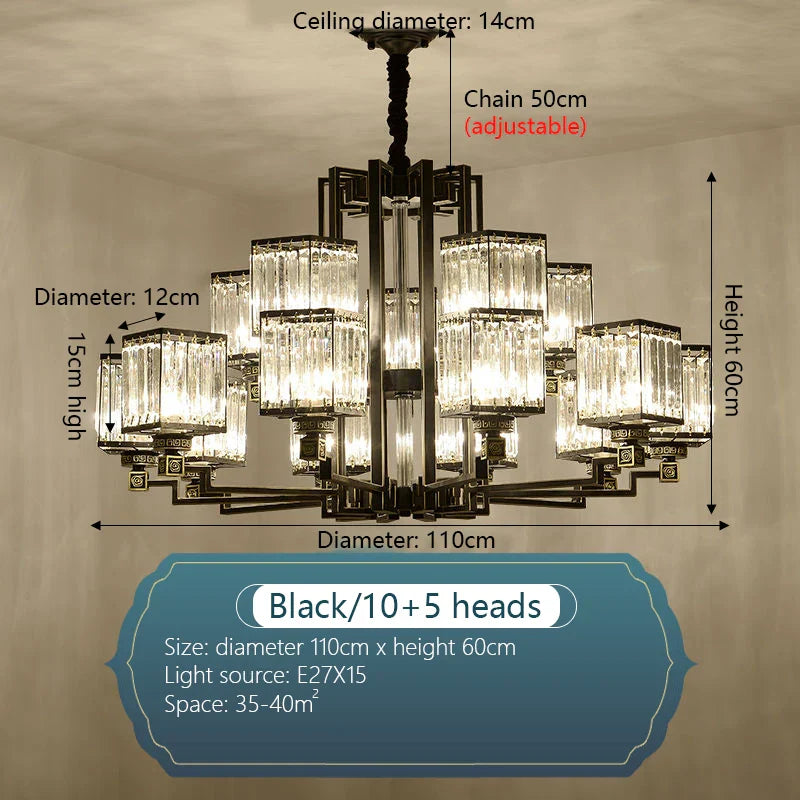 Luxury Crystal Chandelier for Living Room Dining Bedroom Hall Home Lighting