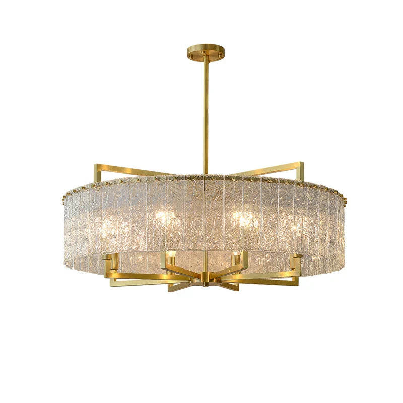 Copper Glass Pendant Light for Living Room & Foyer