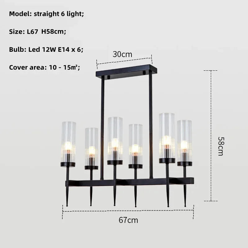 Gold Metal Glass LED Pendant Lights Chain Hanging Lamp