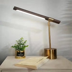Wood Grain LED Desk Lamp for Hotel Art Decoration & Study