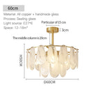 Luxury Copper Chandelier Light Glass Crystal Brass Master Bedroom French Living Room