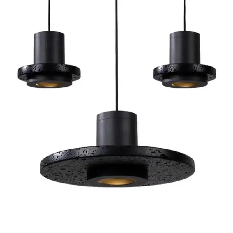 Modern Minimalist Black Hole Stone Bedroom Pendant Chandelier
