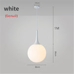 Nordic Glass Ball Pendant Lights LED Chandelier for Living Room & Restaurant