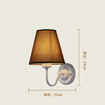 Fabric Lampshade Wall Sconce with LED Bulb for Home Decoration