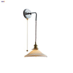 White Ceramic LED Wall Sconce Nordic Modern Iron Base Stair Light Fixture