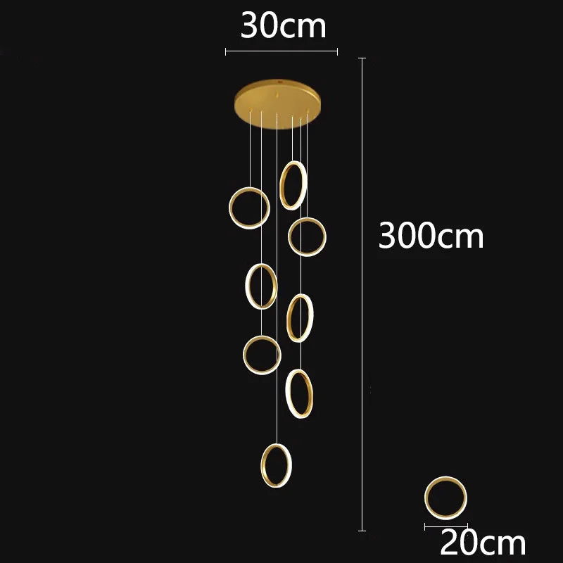 Nordic Stair Chandelier Living Room Dining Pendant Lights Ceiling Indoor Lighting