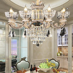 Duplex European Crystal Chandelier for Staircase with Hollow Design