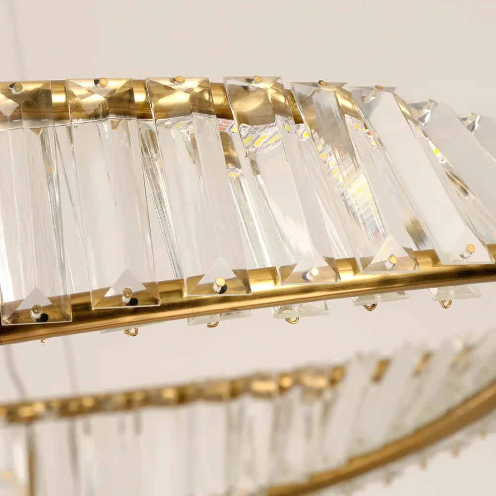 Ring LED Pendant Light: Luxury Gold Chandelier for Home Decoration