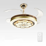 Crystal Invisible Fan Lamp 42-Inch European Living Room Ceiling Fan Chandelier