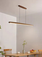 White Pine Black Walnut Wood LED Pendant Light Chandelier for Dinning Room