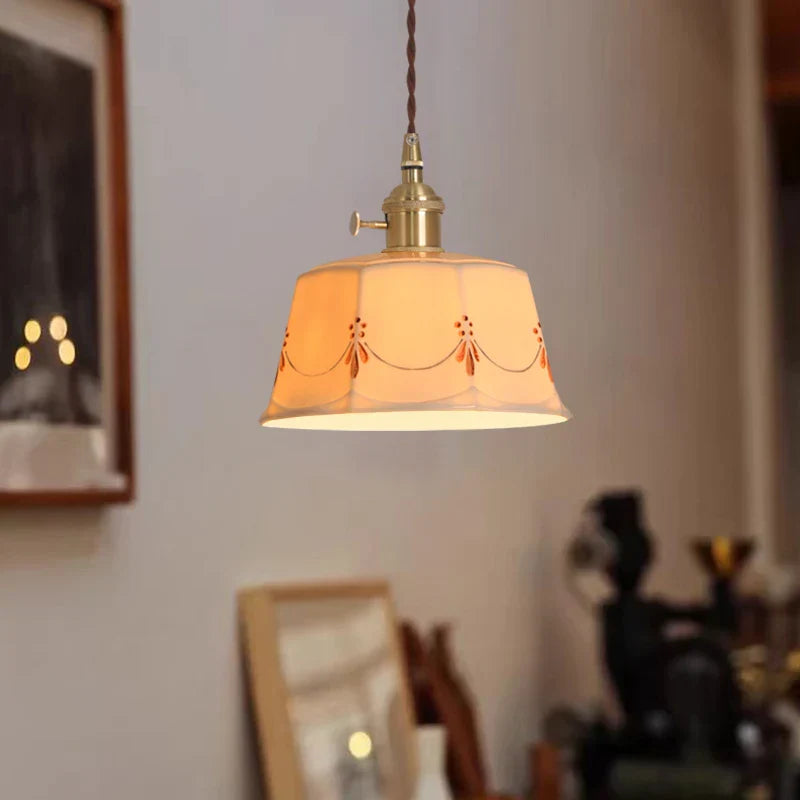 Ceramic LED Pendant Lights: Japanese Style for Living Room, Bedroom, Dining Room