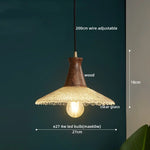 Wood Glass LED Pendant Lights Modern Hanging Lamp for Kitchen Living Room