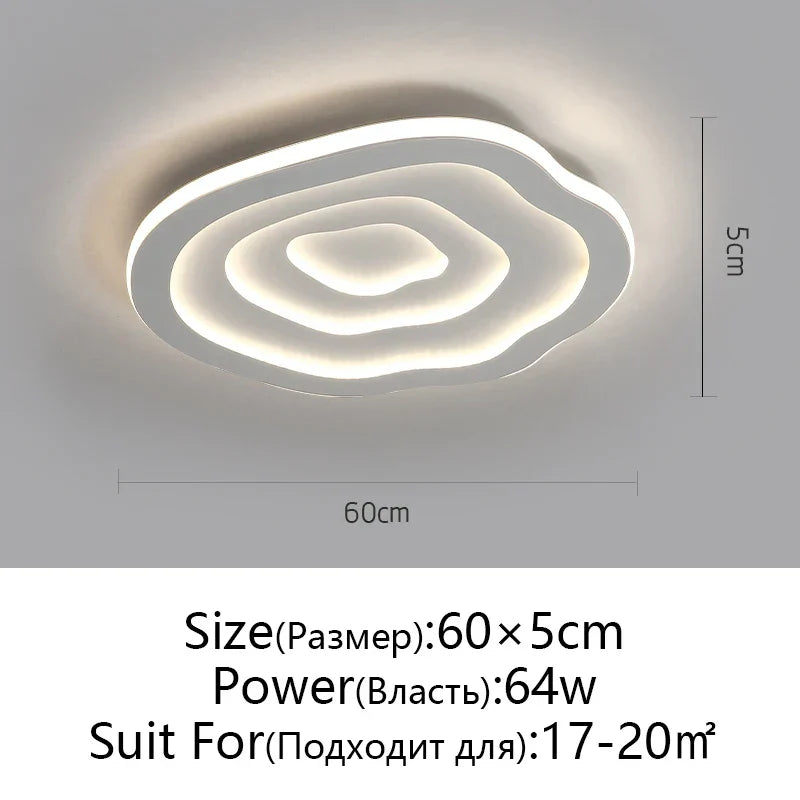 Modern LED Ceiling Chandelier for Living Room Bedroom Kitchen Study, White Dimmable Remote Control Light Fixtures