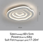 Modern LED Ceiling Chandelier for Living Room Bedroom Kitchen Study, White Dimmable Remote Control Light Fixtures