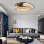 Crystal Luxe C-Shape LED Ceiling Lamp Gold Finish