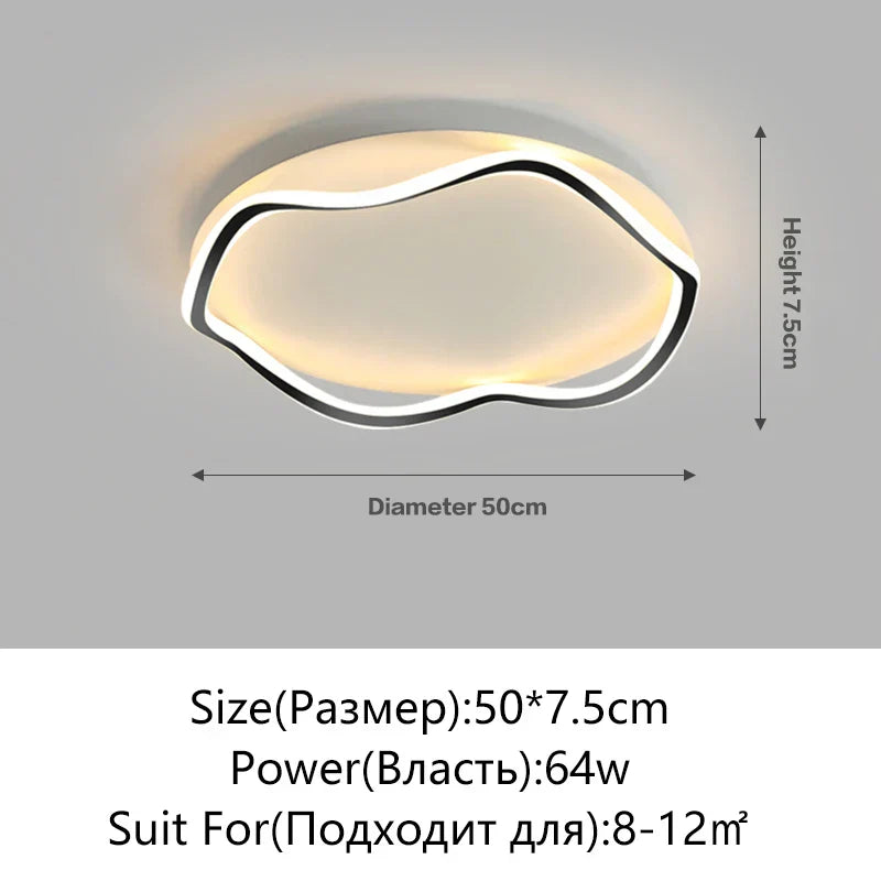 Modern Round LED Ceiling Lamp with Remote Control for Indoor Lighting