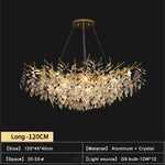 Gold Crystal Chandeliers for Dining Room Branch Hanging Lamp Large Lighting