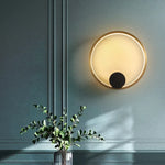 Copper Living Room LED Wall Lamp Light Luxury Modern Simple Circular Corridor TV Wall Bedroom