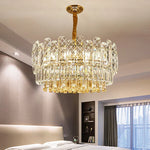 Gold Lustre Chandelier LED Crystal Light Fixture - Postmodern Luxury Hanging Lamp