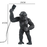 Resin Monkey Table Lamp: Decorative Gorilla Bedroom Light Fixture