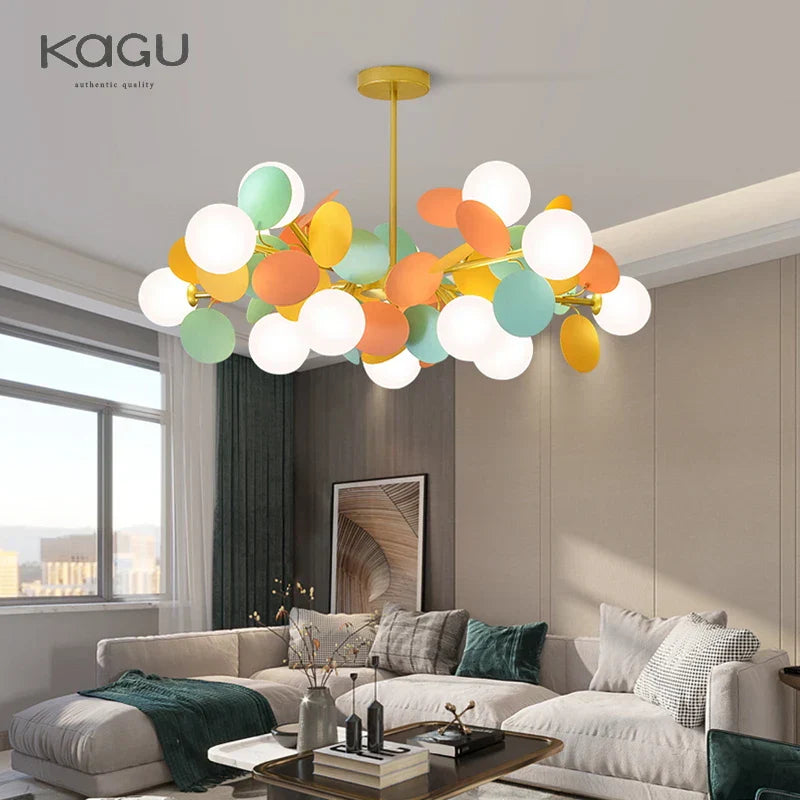 Flower Branch Series Chandelier: Multicolored Kids Room & Bedroom Lighting Fixtures