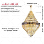 Crystal Chandelier: Luxe Stairwell Lighting for Penthouse Villa