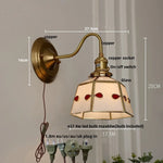 Green Glass LED Wall Sconce Copper Knob Switch Vintage Loft Stair Light