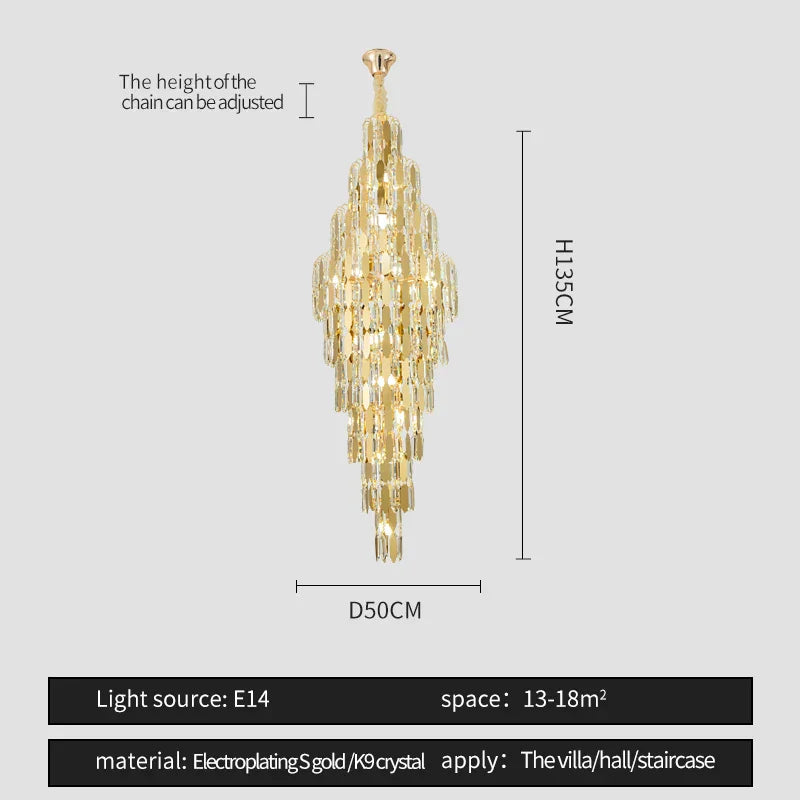 Crystal Chandelier for Modern European Style Living Rooms