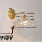 Clear Glass LED Wall Light with Pull Chain Switch