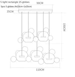 Milky Glass Globes LED Pendant Lights for Dining Room, Modern Luminarias LED Hanging Lamp