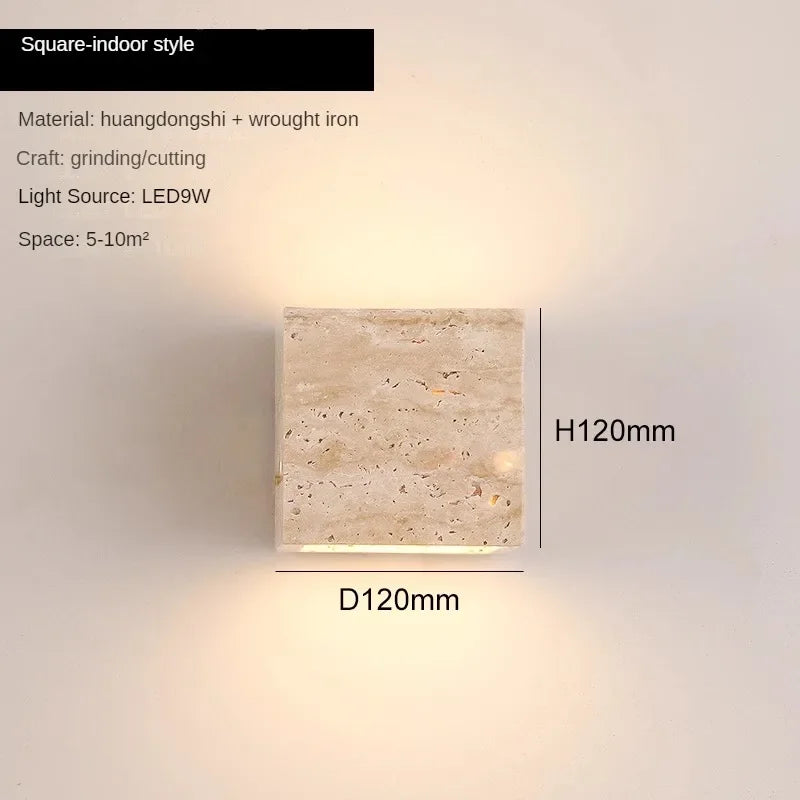 Retro Stone Wall Lamp: Japandi Long Sconces for Cozy Living Spaces