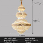 Crystal Chandelier - Modern Duplex Loft Staircase Living Room Lighting